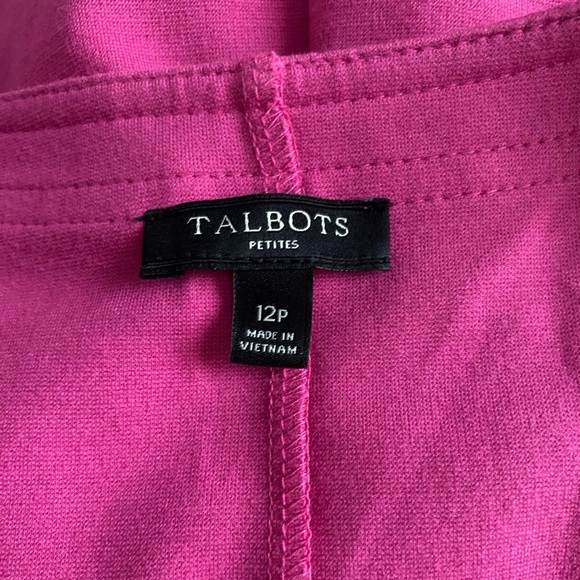 Talbots Women’s 12P Pink Ponte Shift Sheath Mini Dress Sleeveless Crew Neck - Picture 6 of 7